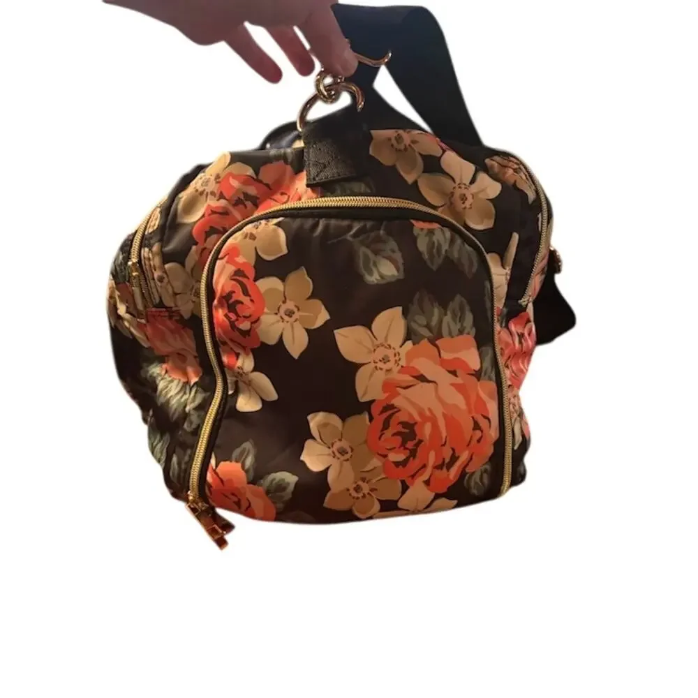 Weekender Bag Floral Duffle Overnight Bag Canvas Travel Carry On Waterproof